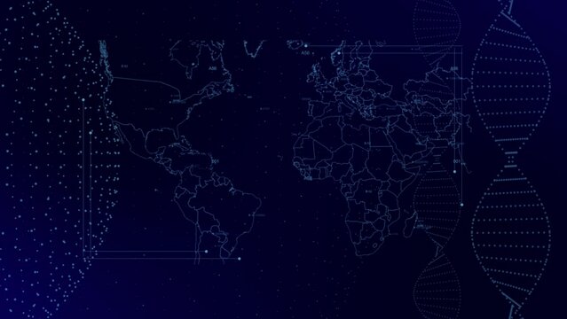 Data analysis Medical statistics on Venezuela Country with graphs, charts, analytics in background | Venezuela country Revealing world map 4K|60 FPS, data analysis Medical science technological,DNA,