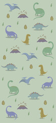 Fototapeta na wymiar wallpaper with dinosaurs
