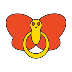 Pacifier vector icon.Cartoon vector icon isolated on white background pacifier.