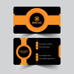 Professional elegant black and orange corporate modern business card design template