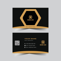 Professional elegant black corporate modern business card design template