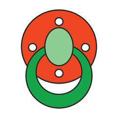 Pacifier vector icon.Cartoon vector icon isolated on white background pacifier.