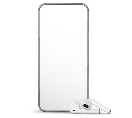 Headphones isolated music sound icon. Wireless audio ear headphone illustration. Headset vector background. Music device technology.