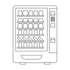 Food vending vector icon.Outline vector icon isolated on white background food vending. - obrazy, fototapety, plakaty