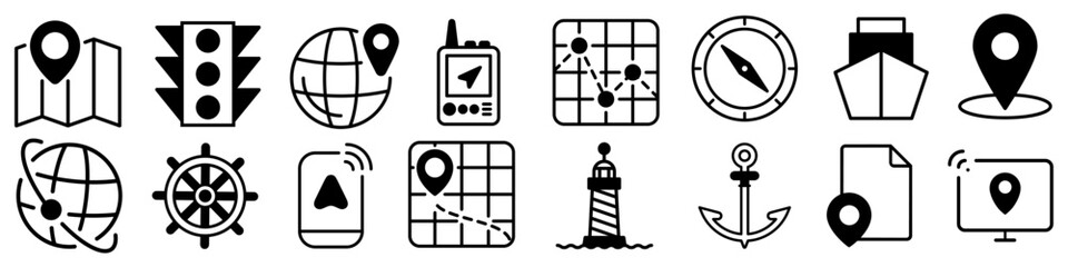 Navigation icon vector set. location illustration sign collection. route symbol. 