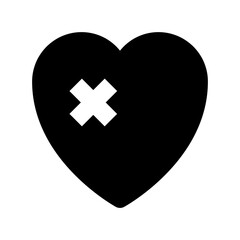 Obraz premium Broken Heart Flat Vector Icon