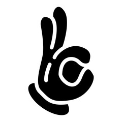 Fototapeta premium hand cartoon glyph icon