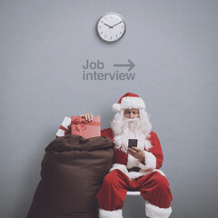 Santa Claus waiting for a job interview