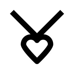 Heart Necklace Flat Vector Icon