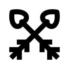 Heart Arrows Flat Vector Icon