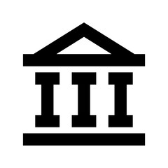 Bank Building Flat Vector Icon