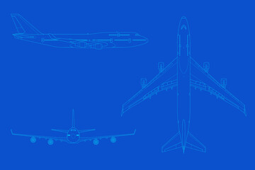 Avión de línea de cuatro motores 747