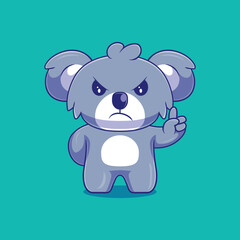 cute angry koala illustration suitable for mascot sticker and t-shirt design
