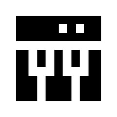 Piano Keyboard Flat Vector Icon