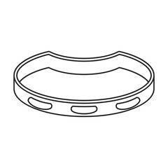 Tambourine vector outline icon. Vector illustration drum on white background. Isolated outline illustration icon of tambourine .