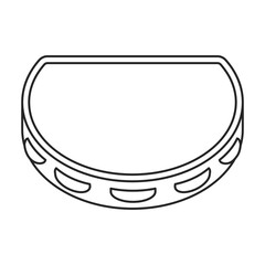 Tambourine vector outline icon. Vector illustration drum on white background. Isolated outline illustration icon of tambourine .