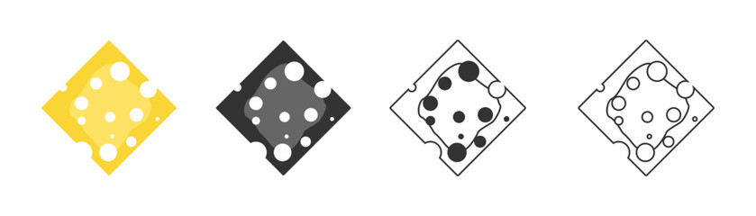 cheese icon. flat illustration of cheese - vector icon. cheese sign symbol