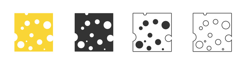 cheese icon. flat illustration of cheese - vector icon. cheese sign symbol