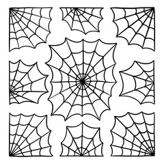 Obraz premium set of cobweb border vector
