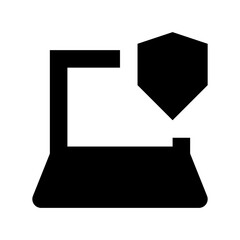 Laptop Security Flat Vector Icon