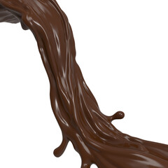 Dark chocolate or paint spiral splash. 3d illustration