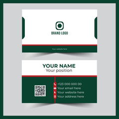 Professional elegant green and white corporate modern business card design corporate template