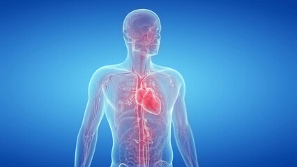 3d rendered medical animation of  a beating heart