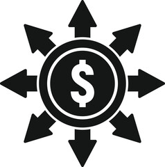 Send global money icon simple vector. Transfer cash. Mobile online