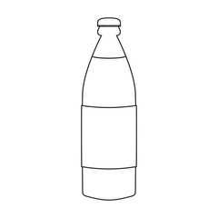 Bottle of soda vector icon.Outline vector icon isolated on white background bottle of soda.