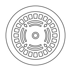 Manhole sewer vector outline icon. Vector illustration hatch street on white background. Isolated outline illustration icon of manhole sewer .