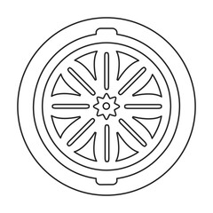 Manhole sewer vector outline icon. Vector illustration hatch street on white background. Isolated outline illustration icon of manhole sewer .