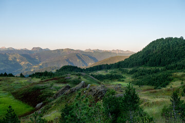 mountain view of the peaks of the Balkan. high mountains, blue skys
