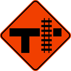 Highway Light Rail Transit Grade Crossing Right Sign
