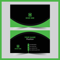 Professional elegant green and black modern business card design template