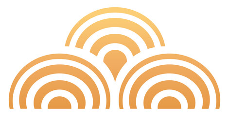 Obraz premium Sea wave chinese decorative element. Asian golden traditional illustration. Decoration element