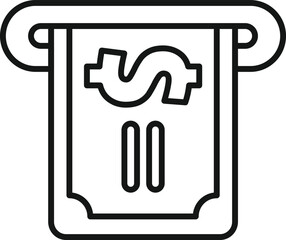 Atm cash icon outline vector. Money transfer. Mobile bank