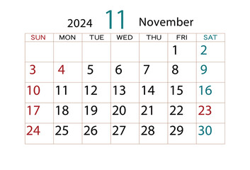 2024年カレンダー11月