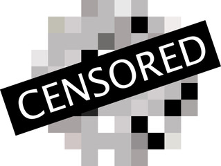 Pixel censored signs. Censor bar concept. Censorship rectangle. - obrazy, fototapety, plakaty