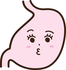 擬人化した胃袋のひょうきんな表情