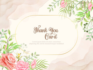 Floral Watercolor Thankyou Card Template