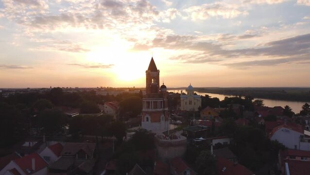 Drone view of Zemun, Belgrade, Serbia.