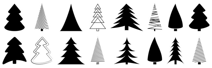 Christmas Tree Icons. X-mas Symbols. Vector illustration © WorldArt