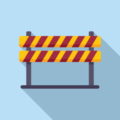 Block train icon flat vector. Safety gate. Sign obstacle