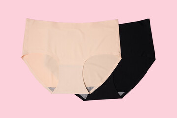 women's briefs isolated on a white background. Women's underwear. Pads and tampons. Personal hygiene products for women.
