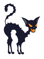 Halloween cat and bats for Halloween celebration.