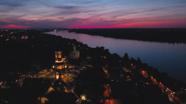 Drone view of Zemun, Belgrade, Serbia.	
