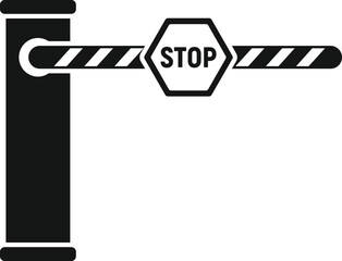 Stop barrier icon simple vector. Safety traffic. Railway sign