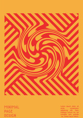 Geometrical Poster Design with Optical Illusion Effect.  Modern Psychedelic Cover Page Collection. Colourful Wave Lines Background. Fluid Stripes Art. Swiss Design. Vector Illustration for Brochure.