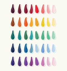 Abstract Shape Petals Color Palette Collection