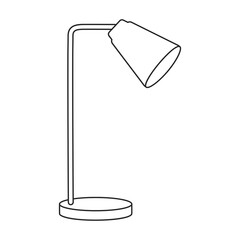 Table lamp vector icon.Outline vector icon isolated on white background table lamp.